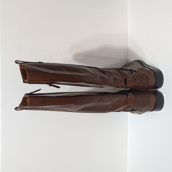 TORY BURCH COLTON ALMOND LEATHER RIDING BOOT, Size 8.5 M - Picture 4 of 10